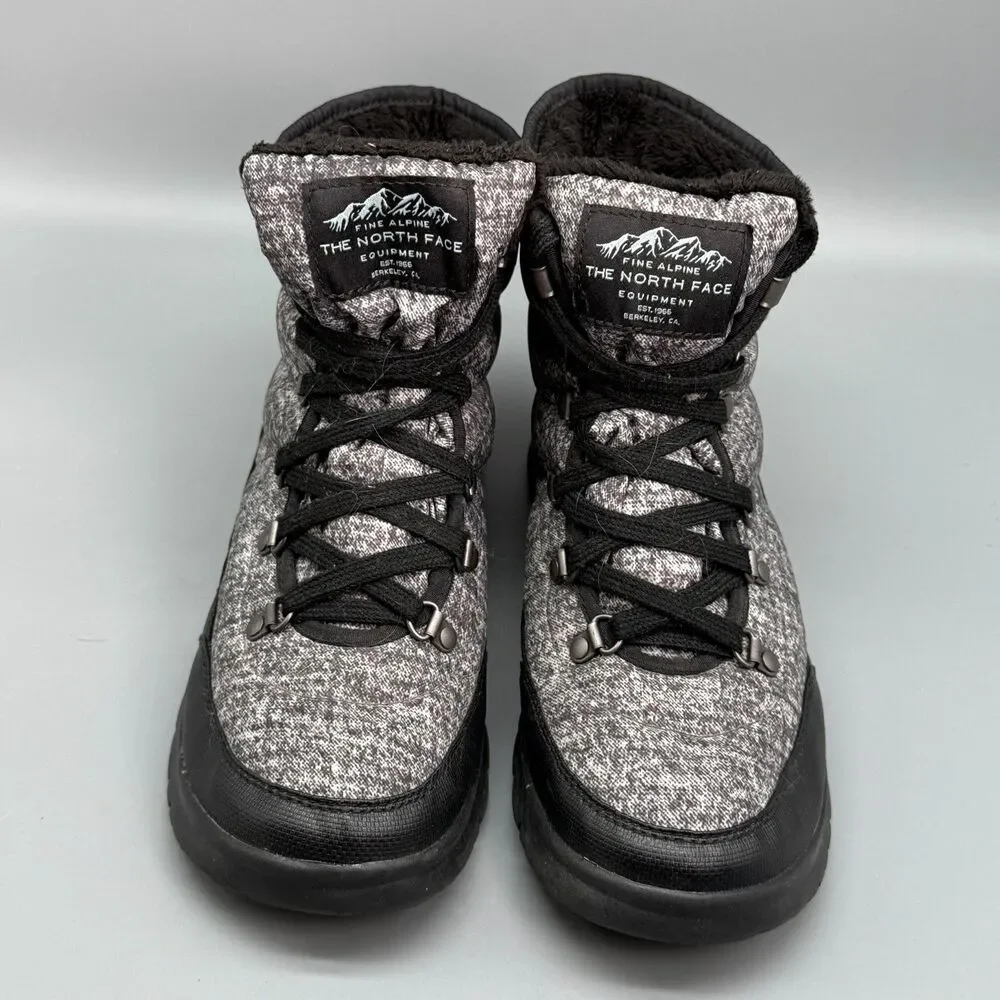 The North Face ThermoBall Lace II Women's 8 Gray Black Snow Boots Casual Outdoor